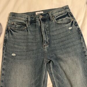 Pistola Colleen Tower High Rise Modern Slim Raw Split Hem Denim Jeans